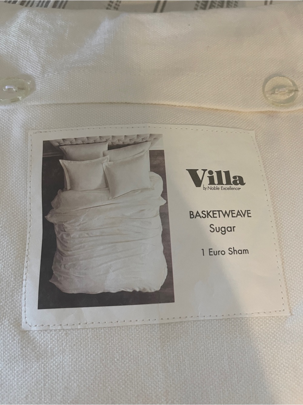 Villa Basketweave Euro Sham in Sugar White